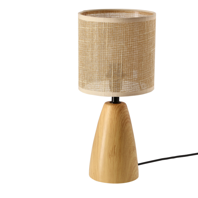 VILES lampka stołowa ceramiczna sosnowy 1x40W E14 abażur beżowy 41-45102