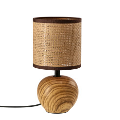 SEVIL lampka stołowa ceramiczna dębowy 1x40W E14 abażur brązowy 41-45119