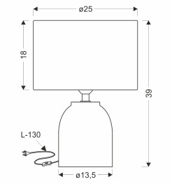 TAFLA lampka stołowa ceramiczna beżowy 1x40W E27 abażur kość słoniowa 41-45188