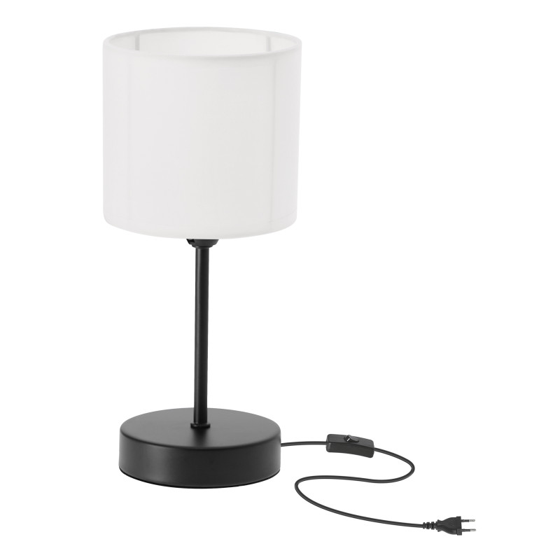 BETA lampka stołowa czarny 1x40W E14 abażur biały matowy 41-53688
