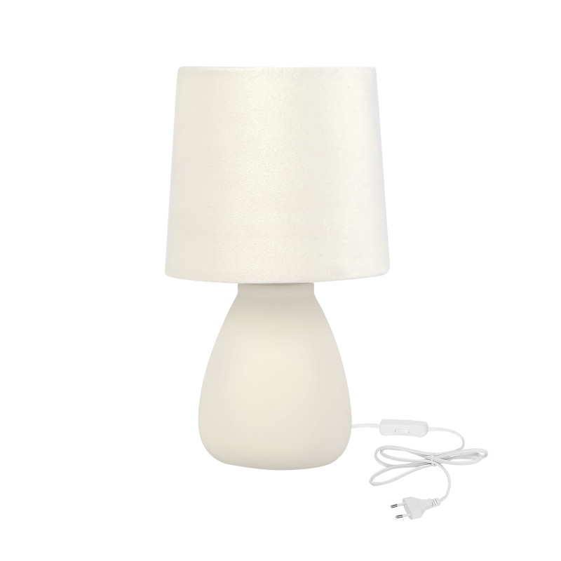 LILU lampka stołowa ceramiczna waniliowy 1x40W E14 abażur waniliowy 41-57198