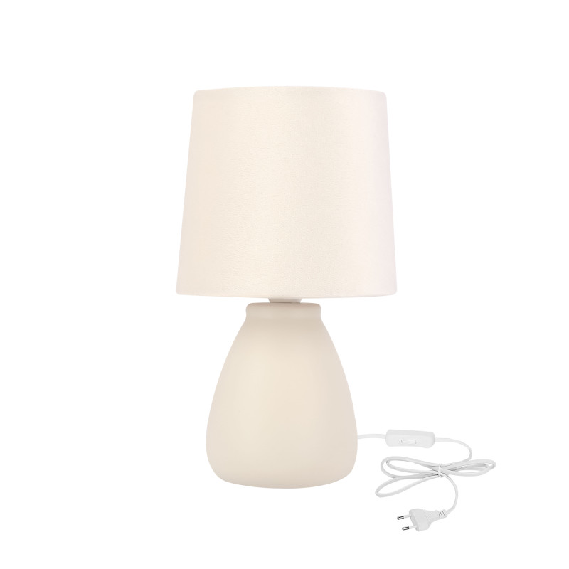 LILU lampka stołowa ceramiczna kremowa 1x40W E14 abażur kremowy 41-57228