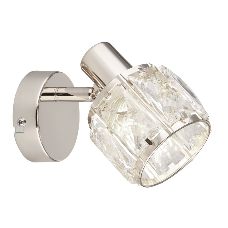 Dubai lampa sufitowa kinkiet chromowy 1x40W E14 klosz chromowy z kryszt transp 91-53640