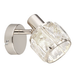 Dubai lampa sufitowa kinkiet chromowy 1x40W E14 klosz chromowy z kryszt transp 91-53640