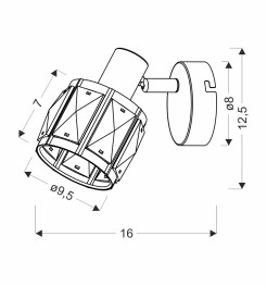 Dubai lampa sufitowa kinkiet chromowy 1x40W E14 klosz chromowy z kryszt transp 91-53640