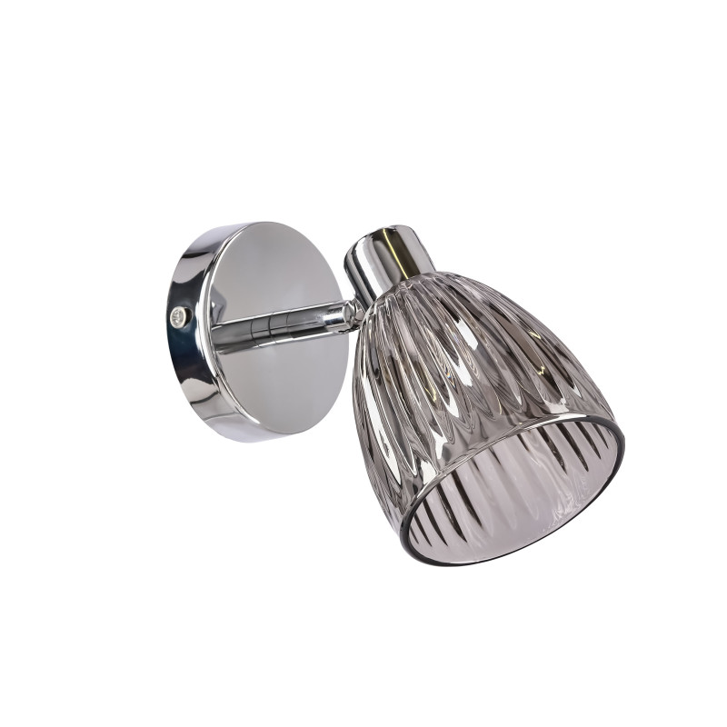 JEFFREY lampa sufitowa kinkiet chromowy 1x40W G9 klosz dymiony 91-54678