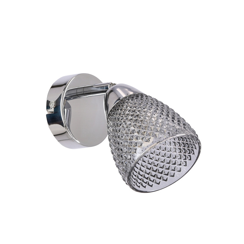 ESTELLO lampa sufitowa kinkiet chromowy 1x40W G9 klosz dymiony 91-54746