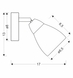 ESTELLO lampa sufitowa kinkiet chromowy 1x40W G9 klosz dymiony 91-54746