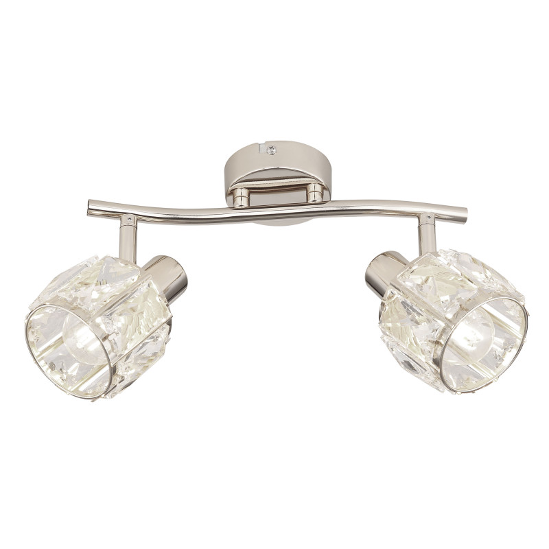 Dubai lampa sufitowa listwa chromowy 2x40W E14 klosz chromowy kryszt transp 92-53664