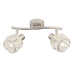 Dubai lampa sufitowa listwa chromowy 2x40W E14 klosz chromowy kryszt transp 92-53664