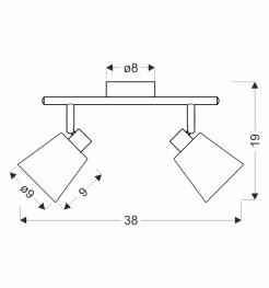 BARON lampa sufitowa listwa złoty 2x40W G9 klosz bezbarwny 92-54951