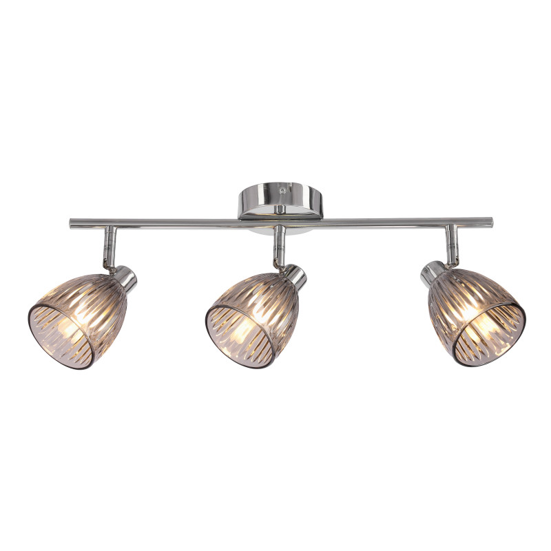 JEFFREY lampa sufitowa listwa chromowy 3x40W G9 klosz dymiony 93-54869