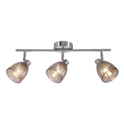 JEFFREY lampa sufitowa listwa chromowy 3x40W G9 klosz dymiony 93-54869