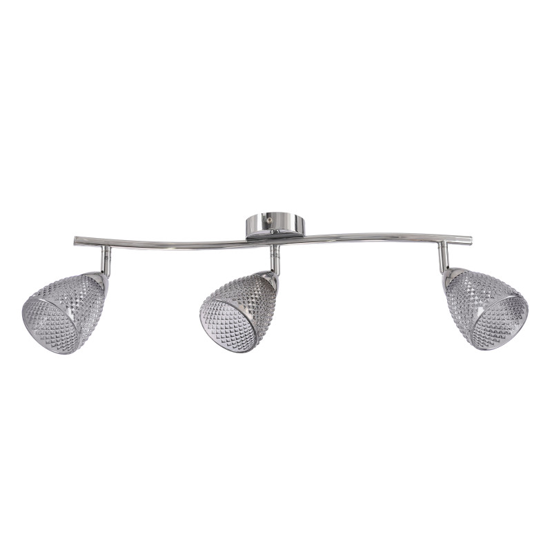 ESTELLO lampa sufitowa listwa chromowy 3x40W G9 klosz dymiony 93-55026