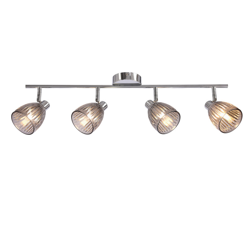 JEFFREY lampa sufitowa listwa chromowy 4x40W G9 klosz dymiony 94-54883