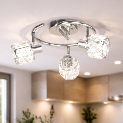 Dubai lampa sufitowa spirala chromowy 3x40W E14 klosz chromowy kryszt transp 98-53718