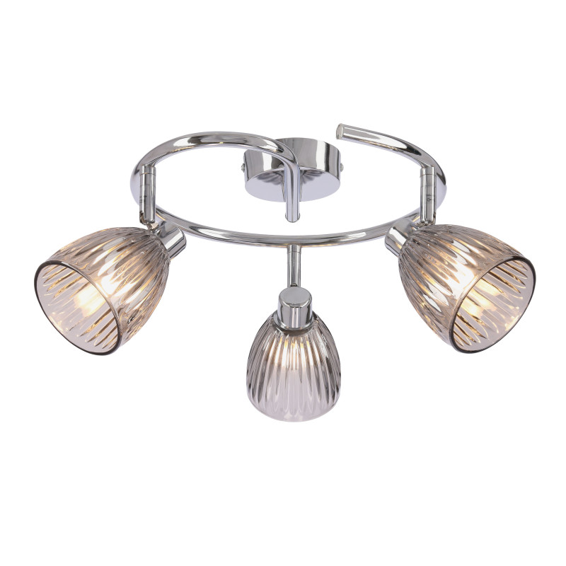 JEFFREY lampa sufitowa spirala chromowy 3x40W G9 klosz dymiony 98-54913
