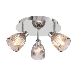 JEFFREY lampa sufitowa plafon chromowy 3x40W G9 klosz dymiony 98-54944