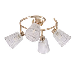 BARON lampa sufitowa spirala złoty 4x40W G9 klosz bezbarwny 98-54999