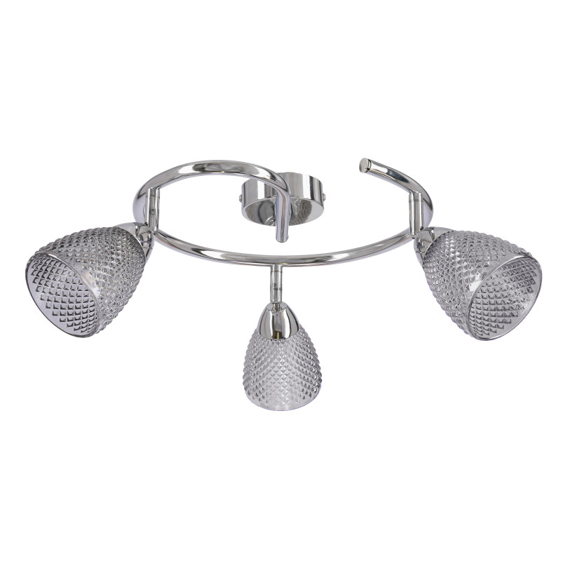 ESTELLO lampa sufitowa spirala chromowy 3x40W G9 klosz dymiony 98-55019