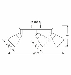 ESTELLO lampa sufitowa spirala chromowy 3x40W G9 klosz dymiony 98-55019