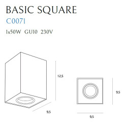 MAXLIGHT C0071 LAMPA SUFITOWA BASIC SQUARE BLACK