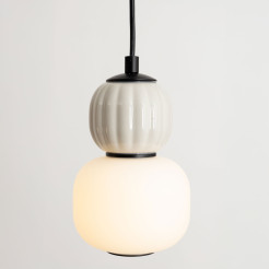 MAXLIGHT P0624 LAMPA WISZACA MODERN 5W, OPAL + LIGHT GREY
