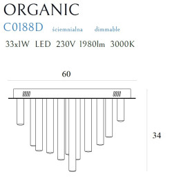 MAXLIGHT C0188D PLAFON ORGANIC 33x1 ZŁOTY ŚCIEMNIALNY