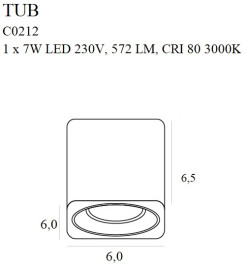 MAXLIGHT C0212 LAMPA SUFITOWA TUB KWADRAT CZARNY + PIERŚCIEŃ OZDOBNY ZŁOTY RC0155/C0156 GOLD