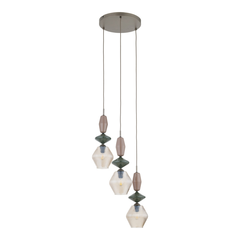 ZEN NEW BROWN FUSO COGNAC LAMPA WISZĄCA 3XE14 KOŁO 11867