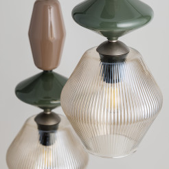 ZEN NEW BROWN FUSO COGNAC LAMPA WISZĄCA 3XE14 KOŁO 11867