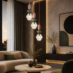 ZEN NEW BROWN FUSO COGNAC LAMPA WISZĄCA 3XE14 KOŁO 11867