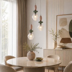 ZEN NEW BROWN FUSO COGNAC LAMPA WISZĄCA 3XE14 KOŁO 11867