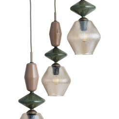ZEN NEW BROWN FUSO COGNAC LAMPA WISZĄCA 3XE14 KOŁO 11867