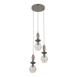 ZEN NEW BROWN FUSO COGNAC LAMPA WISZĄCA 3XE14 KOŁO 11867