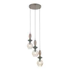 ZEN NEW BROWN FUSO COGNAC LAMPA WISZĄCA 3XE14 KOŁO 11867