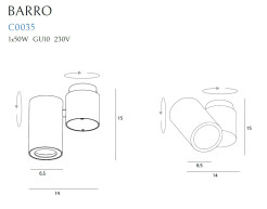 MAXLIGHT C0035 LAMPA SUFITOWA BARRO I CZARNA