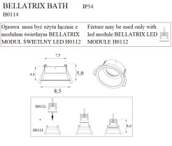 MAXLIGHT H0114 OPRAWA WPUSTOWA BELLATRIX BATH CZARNA IP54 - BEZ MODUŁU ŚWIETLNEGO LED H0112