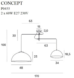 MAXLIGHT P0455 LAMPA WISZĄCA CONCEPT CZARNA
