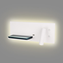 MAXLIGHT W0291L KINKIET SUPERIOR Z GNIAZDEM USB I ŁADOWARKĄ INDUKCYJNĄ BIAŁY