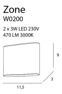 MAXLIGHT W0200 KINKIET ZONE IP44 ekspozycyjne