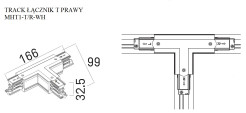 MAXLIGHT MHT1-T/R-WH TRACK ŁĄCZNIK T" prawy biały"
