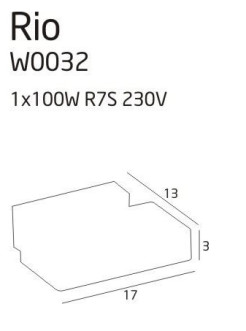 MAXLIGHT W0032 KINKIET RIO SATYNA DUŻY, inc. 1 x 100W R7S 