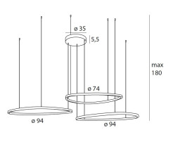 MAXLIGHT P0663D LAMPA WISZĄCA CAYENNE 3 BRUSHED BLACK



