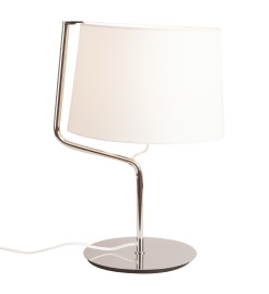 MAXLIGHT T0030 LAMPA STOŁOWA CHICAGO CHROM + BIAŁY  ABAŻUR