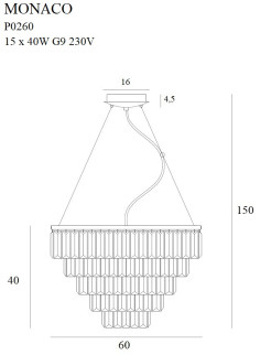 MAXLIGHT P0260 LAMPA WISZĄCA MONACO Ø 60 cm