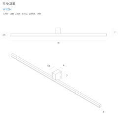 MAXLIGHT W0214  KINKIET FINGER 90 cm BIAŁY IP54