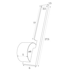 MAXLIGHT W0345 KINKIET MERANO I ZŁOTY