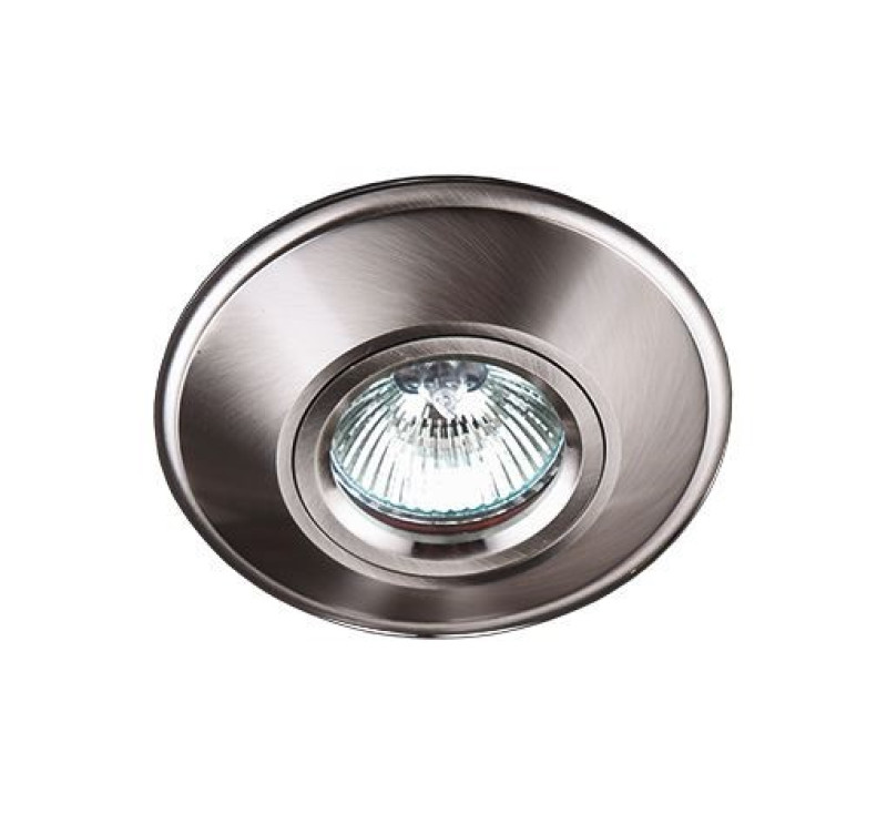 MAXLIGHT H0028 OPRAWA WPUSTOWA METALOWA OKRAGŁA, METAL SZCZOTKOWANY, GU5.3