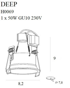 MAXLIGHT H0069 OPRAWA WPUSTOWA DEEP BIAŁA GU10